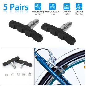 5 Pairs V Bike Brake Pads Road Mountain Bicycle V-Brake Blocks Set 70mm Non-Slip V Bicycle Stop Caliper