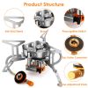 4000W Portable Camping Stove Foldable Powerful Gas Stove Backpacking Burner Collapsible Piezo Ignition with Carrying Case for Outdoor Hiking Cooking