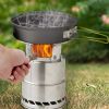 Outdoor Portable Mini Stainless Steel Folding Picnic Hiking Backpack Stove Camping Wood Stove