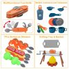 56Pcs Kids Camping Toy Set With Playtent Pretend Oil Lamp Telescope Bonfire Compass Role Play Camping Set