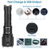 Super Bright LED Flashlight Waterproof Rechargeable Zoomable Tactical Torch Light Emergency Power Bank Support 3 Battery Types