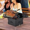 Portable Charcoal Grill Stove Rotatable with Foldable Body and Legs with Handles