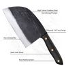 Qulajoy Serbian Chef Knife 6.7 Inch - High Carbon Steel Meat Cleaver - Professional Japanese Full Tang Hammered Cutting Knife For Kitchen Camping BBQ