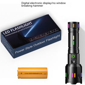 Strong Light Zoom Multi-functional Flashlight Type-C Charging Digital Display (Option: CB G61D Digital Display)